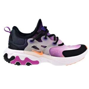 NIKE React Presto Print Big Kids' Shoes Black-Total Orange Tennis Shoes Sneakers